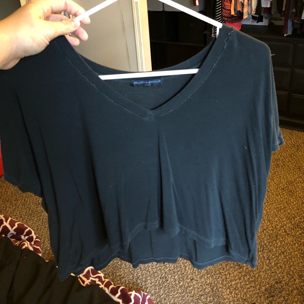 navy blue cropped tee from Brandy Melville
